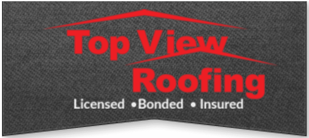 A top view roofing logo