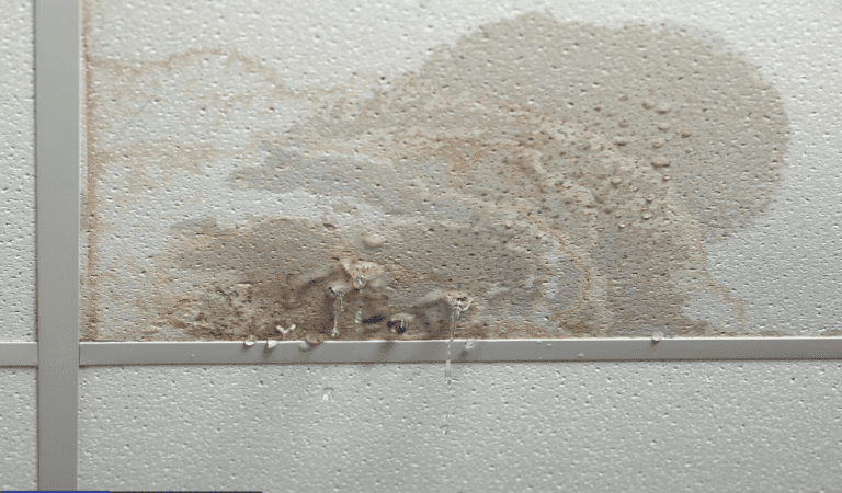 A dirty wall with brown paint and dirt on it.